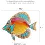 Liffy Metal Fish Wall Decor Bathroom Glass Art Orange Hanging Garden Decorations for Patio, Pool or Porch