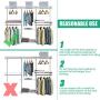 Tangkula 4 to 6 FT Custom Closet System, Wall Mounted Closet Maid with Hanging Rod, Metal Hanging Storage Organizer Rack Wardrobe with Shelves, Adjustable Closet System Kit for Bedroom