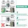 Tangkula 4 to 6 FT Custom Closet System, Wall Mounted Closet Maid with Hanging Rod, Metal Hanging Storage Organizer Rack Wardrobe with Shelves, Adjustable Closet System Kit for Bedroom