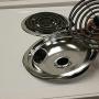 KITCHEN BASICS 101 Replacement Chrome Drip Pans for Whirlpool W10196405 and W10196406 - Includes an 8-Inch and 3 6-Inch Pans, 4 Pack