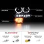 VIPMOTOZ LED Halo Ring Projector Headlight Assembly For 2009-2014 Ford F-150 (Factory Halogen Model) - Metallic Chrome Housing, Driver and Passenger Side