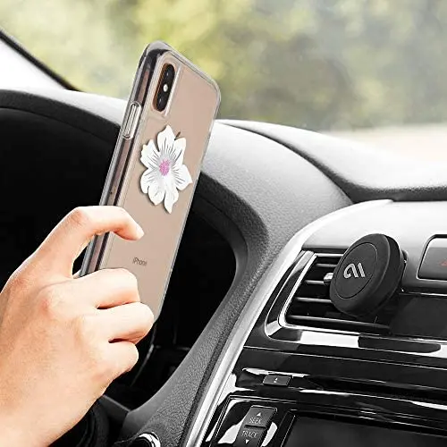 Case-Mate - Car Charms - Decorative Metal Plate + Car Vent Mount - White Flower