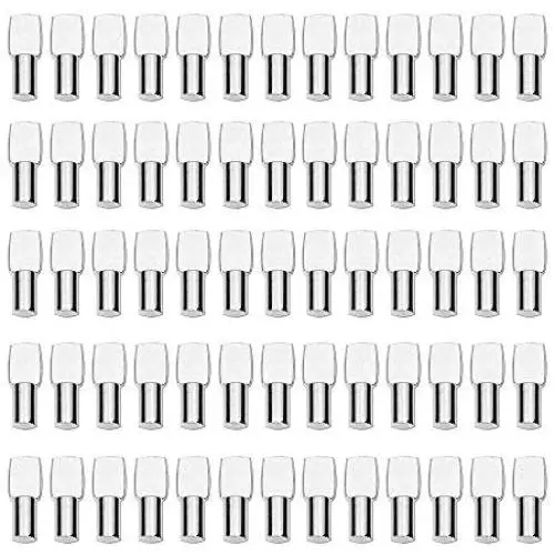 Shelf Pins 120 Pack 5mm Cabinet Furniture Shelf Support Pegs Spoon Shape Metal Nickel Bracket Pegs
