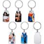 6 Pieces Sublimation Blanks Keychains Metal Basketball Jersey Blank Key Rings Heat Transfer Keychain Sublimation Keyrings for DIY Birthday Party Heat Press Sublimation Keychain Tags