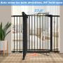 KingSo 48.8'' W x 36'' H Baby Gate Extra Tall Wide Large Dog Gate Auto Close Safety Gate Durable Walk Thru Child Gate for Stairs Doorways. Include 4 Pressure Bolts, 2.75'', 5.5'' & 8.25'' Extension, Black