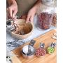 Simply Gourmet Stainless Steel Measuring Cups 7 Piece with 1/8 Cup Coffee Scoop Stainless Steel Measuring Cup Set. Metal Measuring Cups Perfect as Birthday for Mom or Cooks