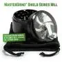 MasterGrind Mill 4 Piece Herb Grinder - Crank Handle Pollen Catcher - Large 2.5 Inch Black Aluminum MasterGrind Mill 4 Piece Herb Grinder - Crank Handle Pollen Catcher - Large 2.5 Inch Black Aluminum
