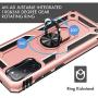 UNKNOK Galaxy S20 FE 5G Case, Galaxy S20 FE Case, [Military Grade] Drop Test Shockproof Protective, Metal Ring Kickstand Magnetic Support Cover for Samsung S20 FE 5G(Rosegold)