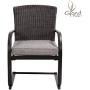Grand patio Spring Motion Patio Dining Wicker Chairs Set of 2 Outdoor Deck Garden Pool Backyard Metal Chair with Grey Cushion
