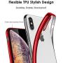 DTTO iPhone Xs Case, Clear Soft TPU Cover Case with Metal Luster Protactive Edge for Apple iPhone Xs(2018), Also Compatible with iPhone X(2017) 5.8 Inch, Red