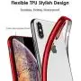 DTTO iPhone Xs Case, Clear Soft TPU Cover Case with Metal Luster Protactive Edge for Apple iPhone Xs(2018), Also Compatible with iPhone X(2017) 5.8 Inch, Red