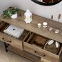 HOMECHO Console Table with Drawers, Tall Entryway Table with Storage, Narrow Sofa Hallway Table for Bedroom Living Room, Metal Frame, Rustic Brown