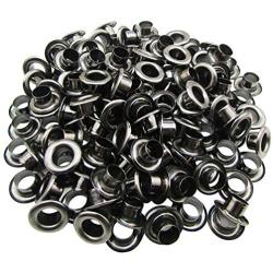 Sbest 3/16'' (5MM) Hole Size 100 Sets Metal Grommets Eyelets with Washers for Bead Cores, Clothes, Leather, Canvas (5mm, Gunmetal)