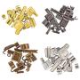 Kare & Kind Zipper Repair Kit - 4 Sizes and 4 Colors - 16 Sets of Zipper Boxes and Insertion Pins, 16 Pairs Zipper Top Stop, 16 Pcs Zipper Bottom Stop - Sizes 3/ 5/ 8/ 10 - Repair, Replacement, Sewing