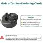 KAMaster Cast Iron Chimney Cap for Big Green Egg Daisy Wheel Large&Medium Dual Function Metal Top with Slide Draft Top Damper Cap Big Green Egg Accessories Vented Cap Big Green Egg Replacement Parts