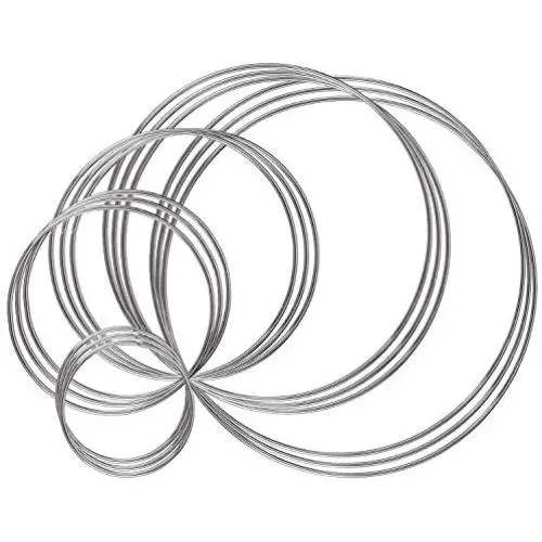 Benvo Metal Rings Hoops 15 Pieces Steel Craft Silver Rings for Dream Catcher, Macrame and Other DIY Projects in 5 Sizes (2 Inch, 3 Inch, 4 Inch, 5.5 Inch, 6.3 Inch, Silver) Benvo Metal Rings Hoops 15 Pieces Steel Craft Silver Rings for Dream Catcher, Macrame and Other DIY Projects in 5 Sizes (2 Inch, 3 Inch, 4 Inch, 5.5 Inch, 6.3 Inch, Silver)