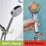 All Metal Hand Held Shower Head with Hose and Holder, Brushed Nickel | 2.5 GPM Rainfall Flow with Removable Restrictor | 4'' Handheld Showerhead, 72 Inch Long Flexible Hose, Adjustable Bracket