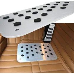 Universal Car Truck Floor Mat Carpet Heel Pad Plate Foot Pedal Rest Footrest Aluminum Alloy w/Screw