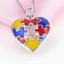 NY Jewelry 925 Sterling Silver Autism Puzzle Piece Design Pearl Cage Locket Pendants for Women Jewelry Making