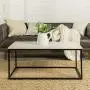 Walker Edison Modern Marble and Metal Frame Open Rectangle Coffee Accent Living Room Ottoman End Table, 42 Inch Walker Edison Modern Marble and Metal Frame Open Rectangle Coffee Accent Living Room Ottoman End Table, 42 Inch