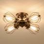 Vintage Ceiling Light Industrial Semi-Flush Mount Ceiling Light Metal Fixtures Painted Finish; Moonkist (with 4 Light) (Bronze)