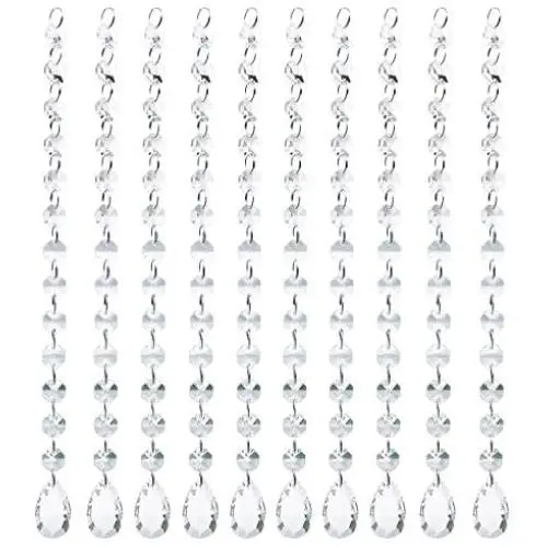 10 Ft Crystal Chandelier Pendants Beads Chain Parts Glass Beads Teardrop Crystal for Christmas Wedding Party Tree Garlands Decoration,Jewelry Making,and Other DIY Craft Projects 10 Pcs 10 Ft Crystal Chandelier Pendants Beads Chain Parts Glass Beads Teardrop Crystal for Christmas Wedding Party Tree Garlands Decoration,Jewelry Making,and Other DIY Craft Projects 10 Pcs