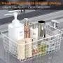 Wire Storage Basket, F-color Metal Household Storage Organizer Bin with 4 Built-in Handles for Pantry, Shelf, Freezer, Kitchen Cabinet, Bathroom, 4 Pack, White Wire Storage Basket, F-color Metal Household Storage Organizer Bin with 4 Built-in Handles for Pantry, Shelf, Freezer, Kitchen Cabinet, Bathroom, 4 Pack, White