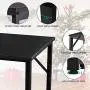BOSSIN Office Small Desk 39Computer PC Table Study Writing Table for Home Office, Modern Simple Style PC Desk, Black Metal Frame Small Place (Black) BOSSIN Office Small Desk 39Computer PC Table Study Writing Table for Home Office, Modern Simple Style PC Desk, Black Metal Frame Small Place (Black)
