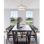 Pendant Lighting 18 inch 3 Light Drum Pendant Light with Fabric Shade and Glass Diffuser in Brushed Nickel, Classic Convertible Drum Chandelier for Living & Dinning Room XiNBEi-Lighting XB-P1199-BN