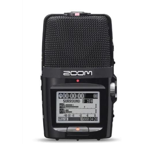 Zoom H2n Stereo/Surround-Sound Portable Recorder, 5 Built-In Microphones, X/Y, Mid-Side, Surround Sound, Ambisonics Mode, Records to SD Card, For Recording Music, Audio for Video, and Interviews
