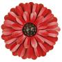 Zcaukya Large Metal Flower Wall Decor, 13'' Flower Art Wall Hanging for Indoor Outdoor Home Bedroom Office Garden (Red)