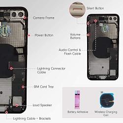 CELL4LESS Back Housing Assembly Metal MidFrame w/Major Components Pre-Installed Including Buttons for iPhone 8 Plus (Gold)