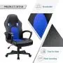 Furmax Office Chair Desk Leather Gaming Chair, High Back Ergonomic Adjustable Racing Chair,Task Swivel Executive Computer Chair Headrest and Lumbar Support (Blue)