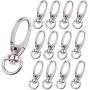 BronaGrand Pack of 50 D Swivel Trigger Clips Hooks Metal Key Ring Lobster Clasps