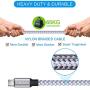 USB Type C Cable 3A Fast Charging, TAKAGI (3-Pack 6Feet) USB-A to USB-C Nylon Braided Data Sync Transfer Cord Compatible with Galaxy S10 S10E S9 S8 S20 Plus, Note 10 9 8 and Other USB C Charger