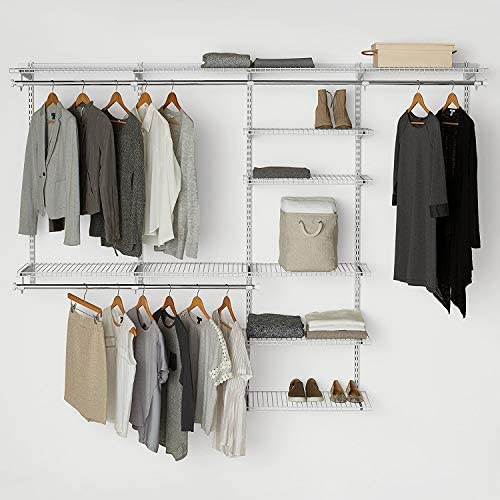 Rubbermaid Configurations Custom Closet Deluxe Kit, White, 4 to 8 Foot, FG3H8900WHT Rubbermaid Configurations Custom Closet Deluxe Kit, White, 4 to 8 Foot, FG3H8900WHT