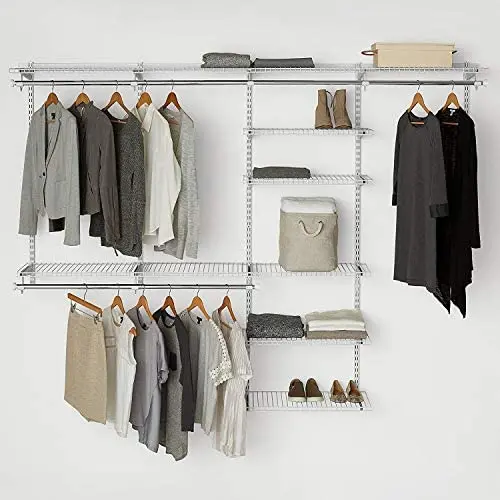 Rubbermaid Configurations Custom Closet Deluxe Kit, White, 4 to 8 Foot, FG3H8900WHT