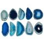SUNYIK Top Drilled Agate Quartz Slice,Irregular Shapes,Blue,Pack of 10