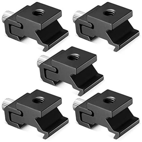 Neewer Black Metal Cold Shoe Flash Stand Adapter with 1/4-inch -20 Tripod Screw (5 Packs)