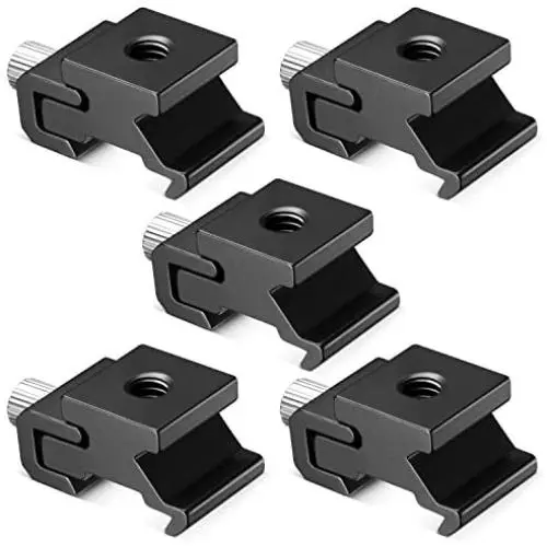 Neewer Black Metal Cold Shoe Flash Stand Adapter with 1/4-inch -20 Tripod Screw (5 Packs) Neewer Black Metal Cold Shoe Flash Stand Adapter with 1/4-inch -20 Tripod Screw (5 Packs)