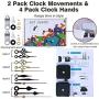 EMOON 2 Pack Clock Movement Mechanism with 4 Pairs of Short Hands Battery Silent Sweep Operated Quartz Clock Motor Kit DIY Repair Parts Replacement, 3/4 Inch Total Shaft Length EMOON 2 Pack Clock Movement Mechanism with 4 Pairs of Short Hands Battery Silent Sweep Operated Quartz Clock Motor Kit DIY Repair Parts Replacement, 3/4 Inch Total Shaft Length