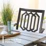 PHI VILLA Metal Patio Outdoor Dining Chairs Set of 2,Bistro Sling Mesh Deck Chairs for Garden Lawn Backyard Support 300LB, Brown…