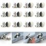12 Sets Button Pins for Jeans, No Sew Pants Button Pins Detachable Instant Replacement Jean Button Pins for Pants Siliver