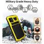 Simicoo Googel Pixel 4 XL Aluminum Alloy Metal Bumper Silicone Case Hybrid Military Shockproof Heavy Duty Armor Defender Tough Built-in Gorilla Glass Cover for Googel Pixel 4 XL (Yellow, Pixel 4XL)