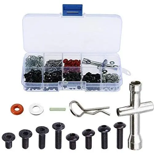 240Pcs RC Screw Kit Repair Tool Sets Hardware Fastener for 1/10 RC Model Car DIY Parts Replacement 240Pcs RC Screw Kit Repair Tool Sets Hardware Fastener for 1/10 RC Model Car DIY Parts Replacement