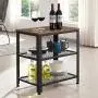 VINEXT 3-Tier Kitchen Serving Cart, Industrial Rolling Cart on Wheels, Simple and Convenient Storage Rack for Living Room, Vintage Style Wooden Board, Stable Metal Frame VINEXT 3-Tier Kitchen Serving Cart, Industrial Rolling Cart on Wheels, Simple and Convenient Storage Rack for Living Room, Vintage Style Wooden Board, Stable Metal Frame