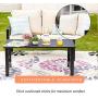 LOKATSE HOME 2 Pieces Patio Loveseat Metal Frame with Coffee Table Outdoor Bistro Furniture Set for Lawn Porch Garden Yard Poolside, Khaki