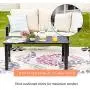 LOKATSE HOME 2 Pieces Patio Loveseat Metal Frame with Coffee Table Outdoor Bistro Furniture Set for Lawn Porch Garden Yard Poolside, Khaki LOKATSE HOME 2 Pieces Patio Loveseat Metal Frame with Coffee Table Outdoor Bistro Furniture Set for Lawn Porch Garden Yard Poolside, Khaki