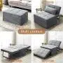 Vonanda Ottoman Folding Chair Bed, Modern Velvet Sleeper Sofa Multi-Position Convertible Couch Lounger Guest Bed with Pillow for Small Space, Velvet Gray Vonanda Ottoman Folding Chair Bed, Modern Velvet Sleeper Sofa Multi-Position Convertible Couch Lounger Guest Bed with Pillow for Small Space, Velvet Gray