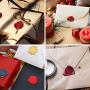 624PCS Sealing Wax Beads Packed in Plastic Box, with 2PCS Tea Candles and 1 PC Wax Melting Spoon for Wax Sealing Stamp (24 Colors)